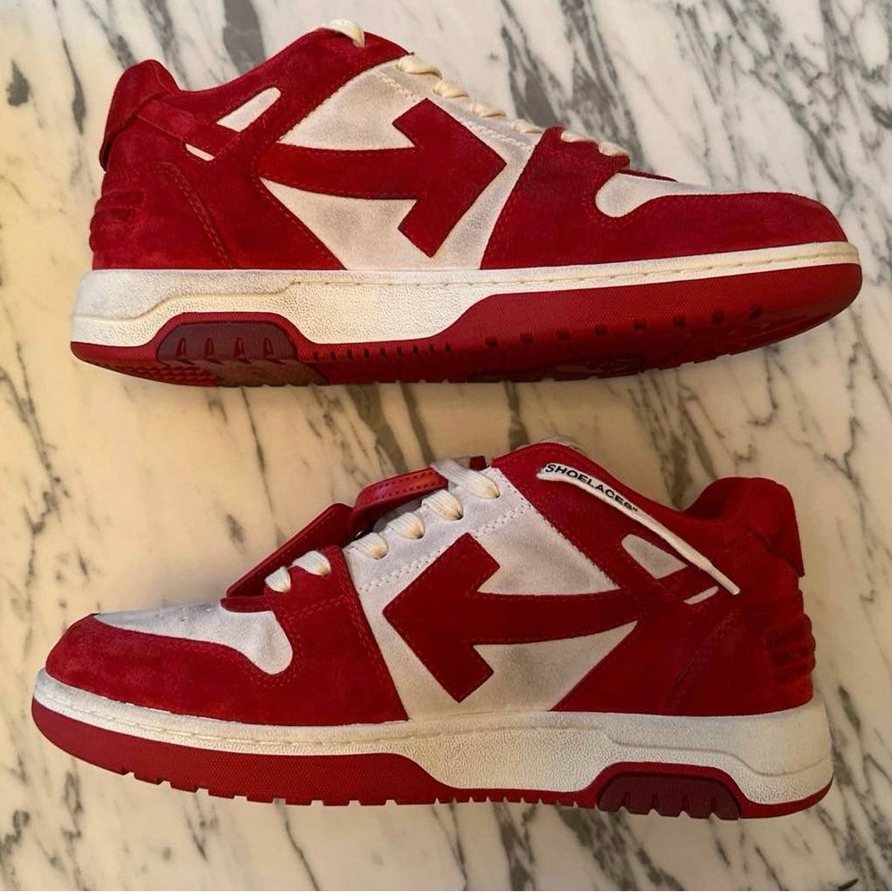 Off-White Red and White Sneakers